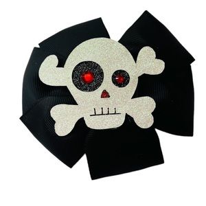 HALLOWEEN HAIR BOW 4” for Girls & Toddler Black Grosgrain handmade